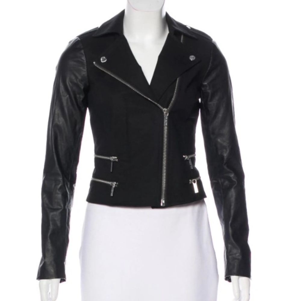 MICHAEL MICHAEL KORS Notch-Lapel Moto Jacket Sz:XS